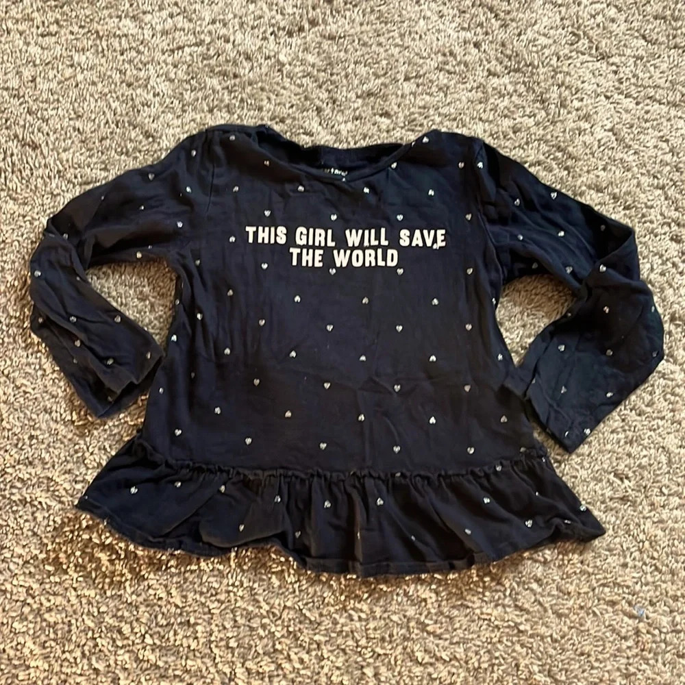 Black and heart tee